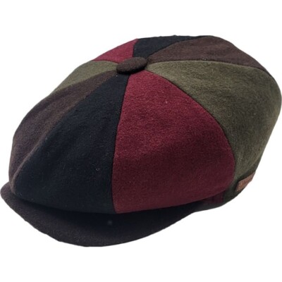 Majorwear Wolle Patchwork Zeitungsjungenmütze Premium Wolle für Komfort und Isolierung
