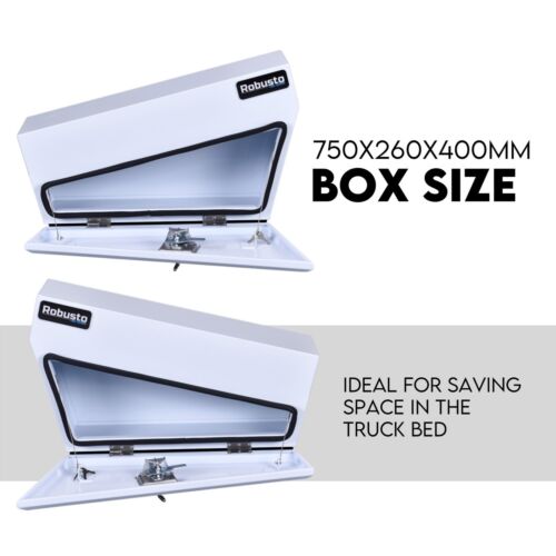 750mm Under Tray Tool Box Pair Set Ute White Steel Toolbox Truck Undertray - Picture 4 of 11