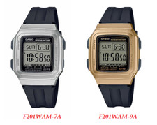 Casio Casio Men's Classic F201WAM-7A Silver F201WAM-9A Gold Digital Watch