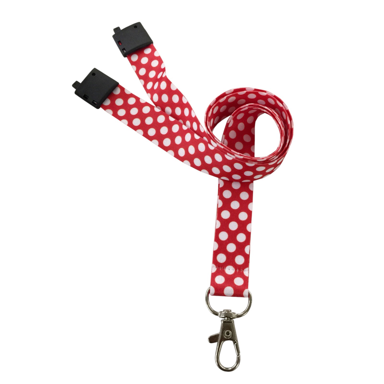 1x Funky Vintage Style Red Polka Dot Breakaway Lanyard
