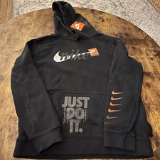Nike Club Just Do It JDI Fleece Pullover Graphic Hoodie Black kids L