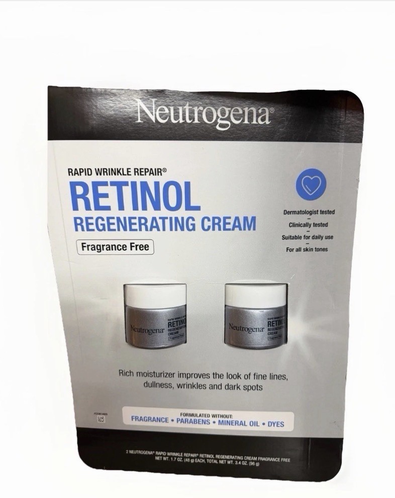 2 Pack Neutrogena Rapid Wrinkle Repair Regenerating Cream Fragrance Free 1.7oz