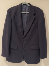 Oscar de la Renta Cashmere Blend Blazer Men's 40R Black 2 Button Wool Jacket