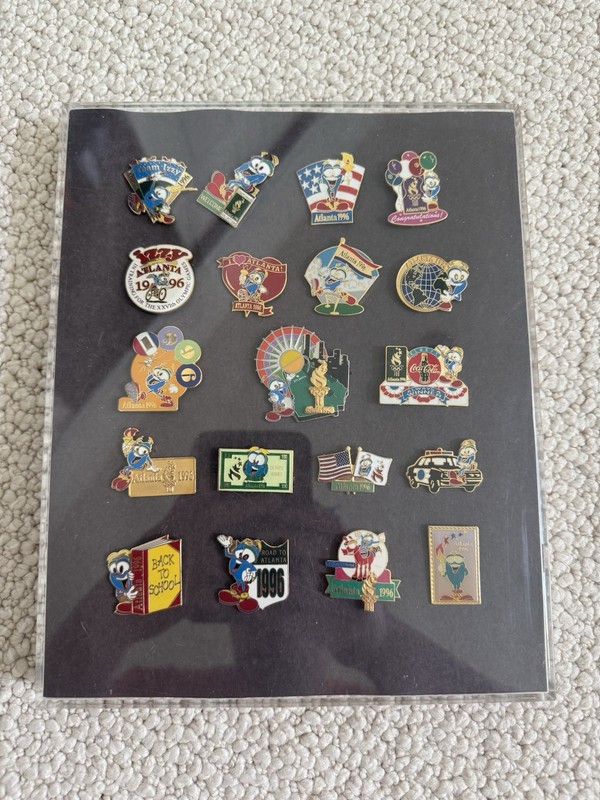 1996 Atlanta Olympics Izzy Mascot Assorted Collectors Various Pins Framed