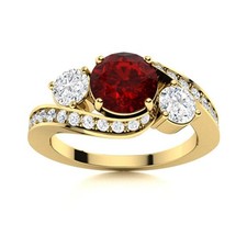 925 Silver Garnet Gemstone Prong Wife Solitaire Root Chakra Ring Jewelry