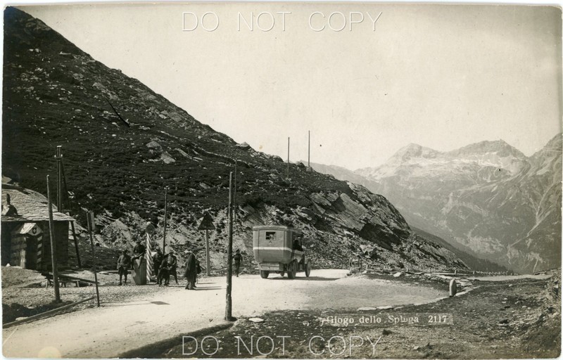 WWI Era RPPC Photo Swiss Italian Alps Border Pass Giogo dello Splugo Unposted