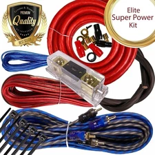 SoundBox T4AW-R, 4 Gauge Amp Kit Complete Amplifier Install Wiring Cable - 3500W