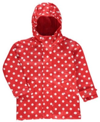 BMS HafenCity  Coat SoftSkin  Kinder Regenmantel rot mit Punkten Größe 122