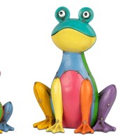 Dekofigur Frosch Metalloptik Sitzend H. 26Cm Bunt Kunststein Formano Garten S25
