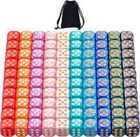 100 StüCk 6 Seitig WüRfel Set 12Mm WüRfel Bunt Wurfel DND FüR Dungeons And Drago