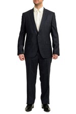 Hugo Boss Men's "Huge6/Genius5" Slim Fit Blue 100 Wool Suit US 42R IT 52R