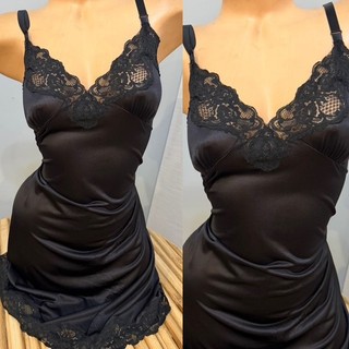 VESTIDO SIN MANGAS SEDOSO VINTAGE LENCERÍA de SHADOWLINE talla 38 ALTO
