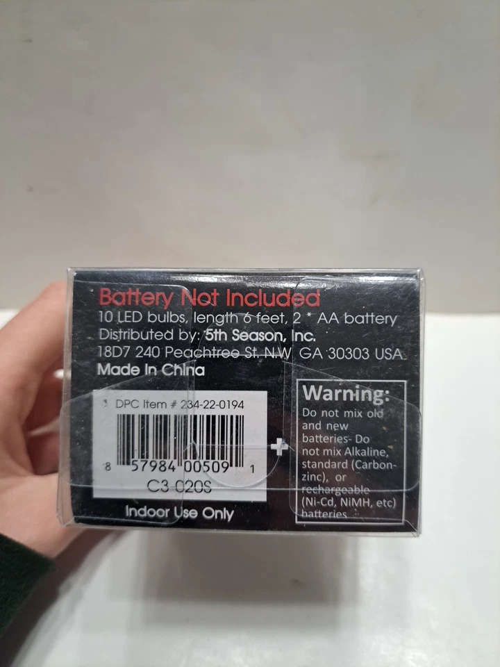 5th Season String Silver Lights Battery Operated 6 Feet 10 LED bulbs - Image 3 of 4