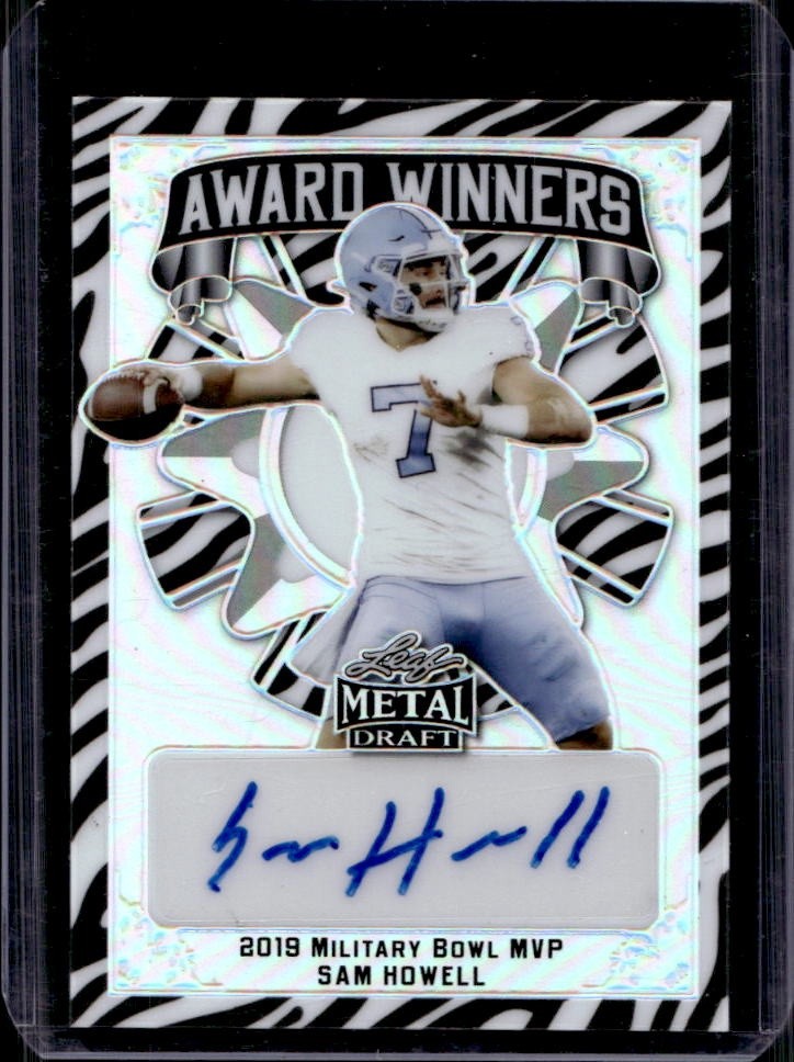 Sam Howell Leaf Metal Draft Award Winners Autographs #AWSH1 Zebra Prismatic