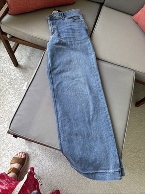 Democracy Ab Solution Womens 12 Wide Leg Light Wash High Rise Jeans Stretch