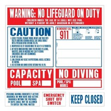 National Stock Sign California 2012 Regulation Pool Sign Set CAL REG