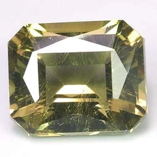 ~WINSOME~ NATURAL HONEY BROWN YELLOW COLOR BERYL GEM 3.1CT -EMERLAD CUT