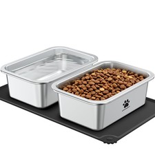 URPOWER 2 Pack 1.25 Gallon Large Dog Gallon, Stainless Steel Silver
