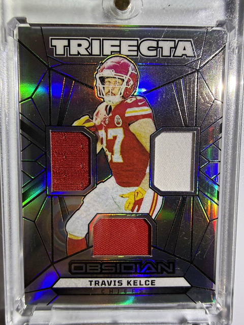 Panini Obsidian 2024 Travis Kelce Chiefs Trifecta Swatches Silver /99 TS-TKE