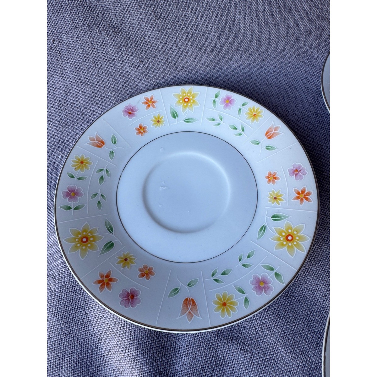 JCPenney Touch of Spring Floral Fine China Saucers 3pc set Japan