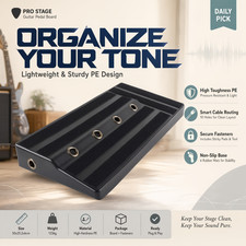 PE Guitar Pedal Board Non-Slip Base Stable Effect Pedal Holder with Cable Holes