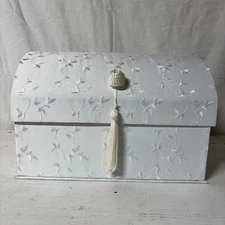 White Fabric Wedding Card Box 15”L x 11”W x9.75”H