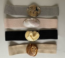 Vintage Set 4 Charmant Beverly Hills Belts Buckles Cranes Owl Shell Mod Designs