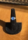 Vintage Sarah Coventry STERLING Silver Blue Topaz Adjustable Ring 7 1/2 To 8
