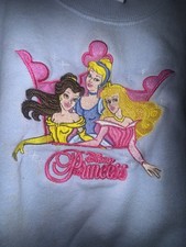 Disney Store Girls Disney Princess Fleece Crewneck Sweatshirt Blue 2/3