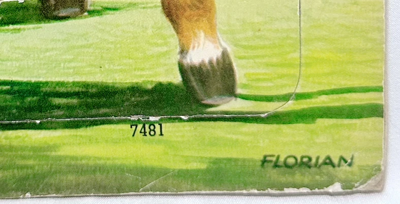 🧩 Juego de 2 rompecabezas bandeja animales de granja vintage de los años 50 caballos y corderos de Florian Foto 2 de 3