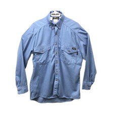 Workrite FR Shirt Men  s M Blue Flame Resistant Twill Button Front Workwear