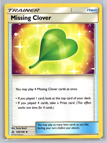 Missing Clover 129/156 - SM - Ultra Prism - Pokémon TCG - NM