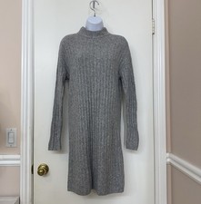 HILARY RADLEY Women's Mock Neck Sweater Dress, Light Heather Gray, Size XS