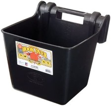 Little Giant 15-Quart Heavy Duty Black Plastic Hook Over Stackable Feeder Bin