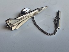 Vintage F-111 Aardvark General Dynamics Fighter Jet Contractor Tie Pin W/ Chain