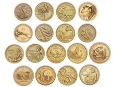 2009-2025 P & D Sacagawea Native American 34 Coin Dollar Set
