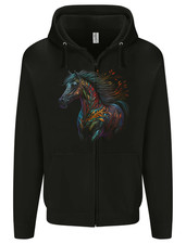 A Colourful Horse With Fantasy Markings Mens Zip Up Hoodie