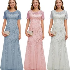 Hochzeitsgast Damen Pailletten Brautmutterkleid Elegant Abendkleider Hochzeit