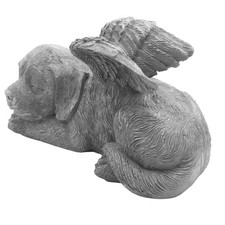 2X(Dog Angel Pet Memorial Tombstone Marking Statue, Resin, Stone Finish Z9K4)
