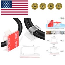 60 PCS 5/8  Adhesive Cable Wire Clips Clear, Outdoor Christmas Light Clips, C...