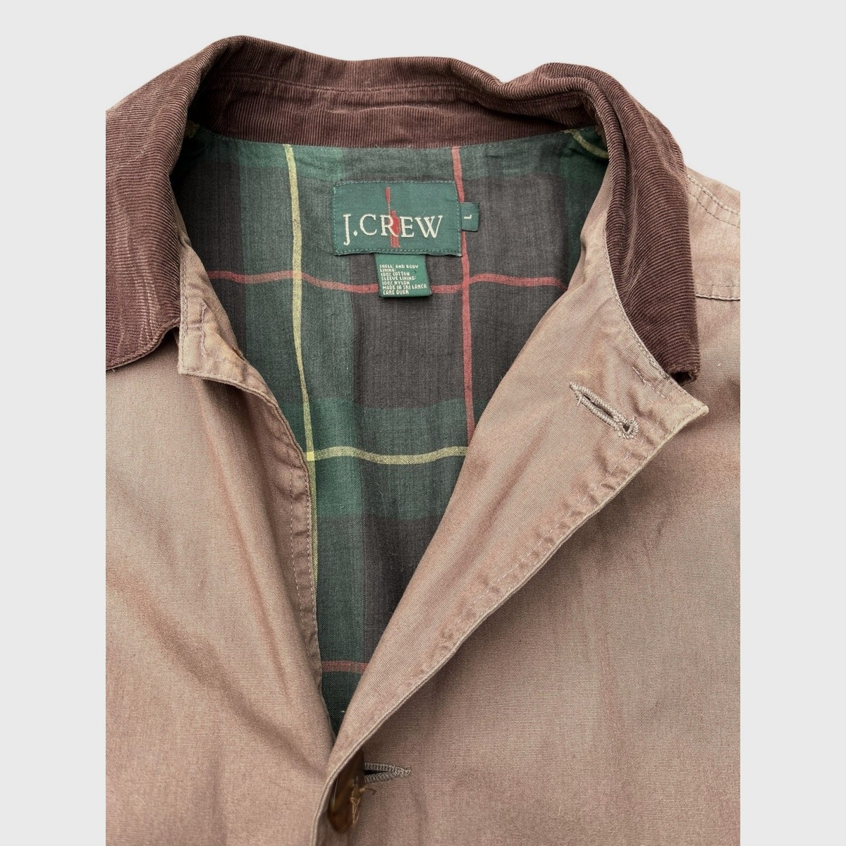 J Crew 90's Oarsman Barn Jacket, Flannel Lined Chore Coat | Mens L