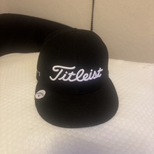 New Era 5950 Titleist Hat Cap Fitted Size 7 Black Golf Golfing Made in USA RARE