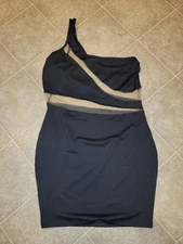 Fashion Nova "Island Hideout" Mesh Inserts Black Mini Dress Women Size 1X