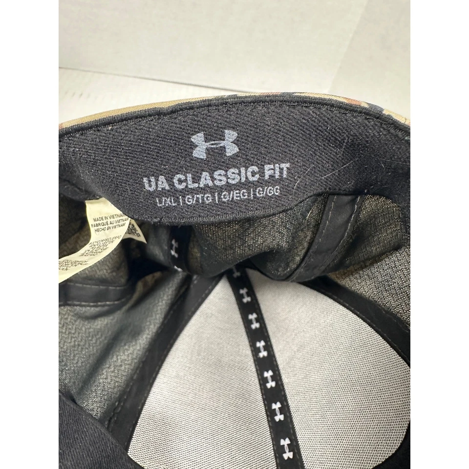 Boné de beisebol masculino Under Armour camuflado UA ajuste clássico G XL caça ao ar livre - Imagem 3 de 4