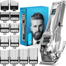 OVLUX Professional Cordless Hair Clippers for Men, Rechargeable Full Metal Be...
