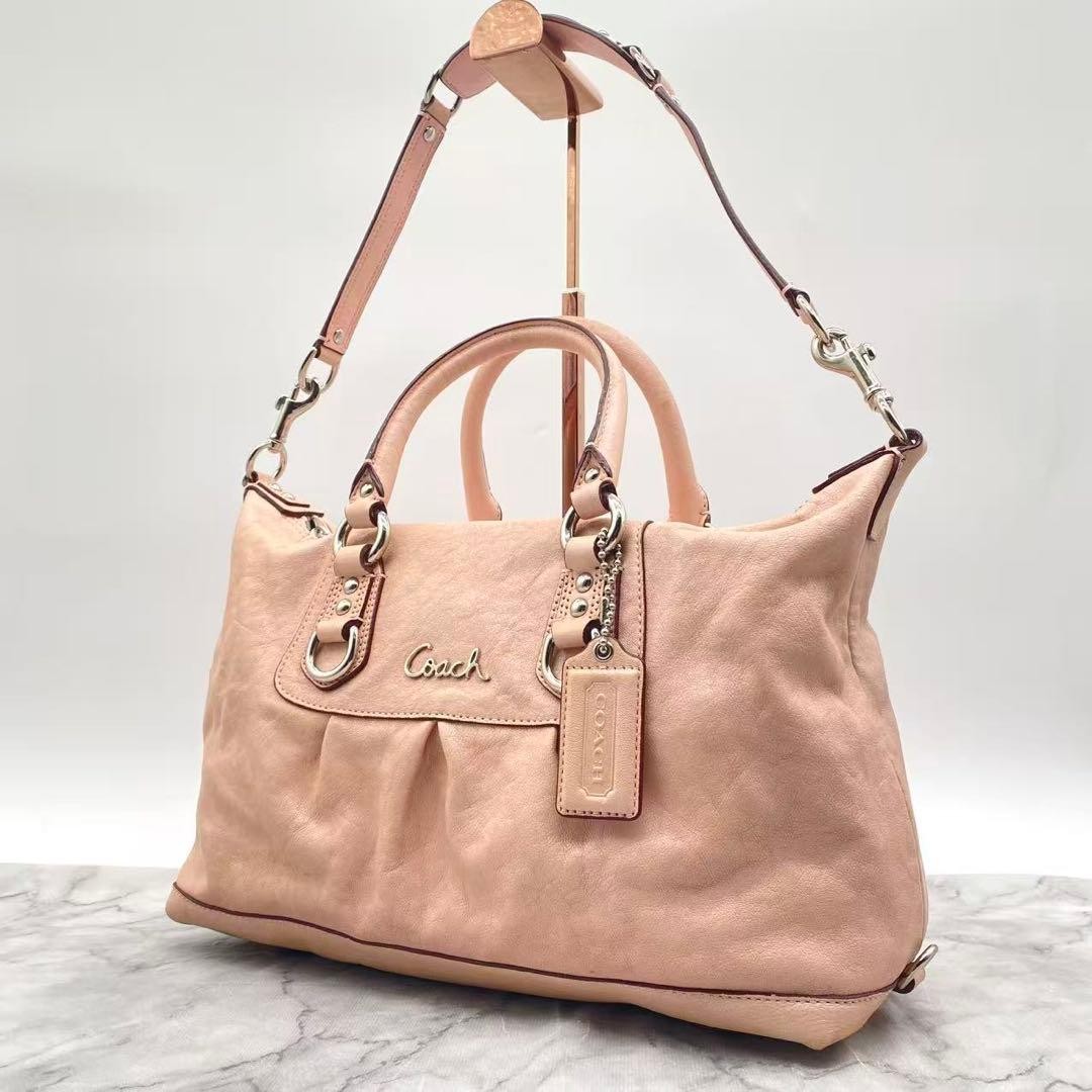 Coach shoulder bag 2 way shoulder crossbody pink 15445