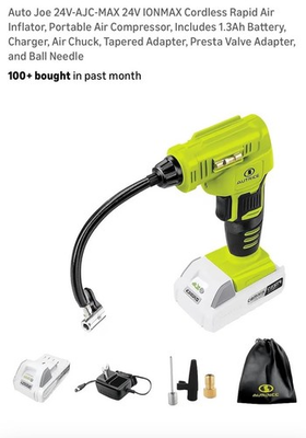 #ad Sun Joe Auto Joe 24V Rapid Air Compressor Tire Pump KIT W BATTERY New $62.00