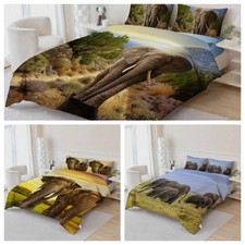 3D Elephant Grass Sky Sunset Quilt Cover Duvet Cover Comforter set