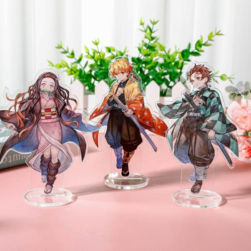 Figurine Demon Slayer Tanjiro lot de 3 statuettes manga Nezuko Zenitsu 12cm collectionneur PVC