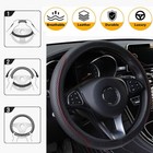 15"/38cm Universal Car Accessories Steering Wheel Cover Leather Anti-slip Black